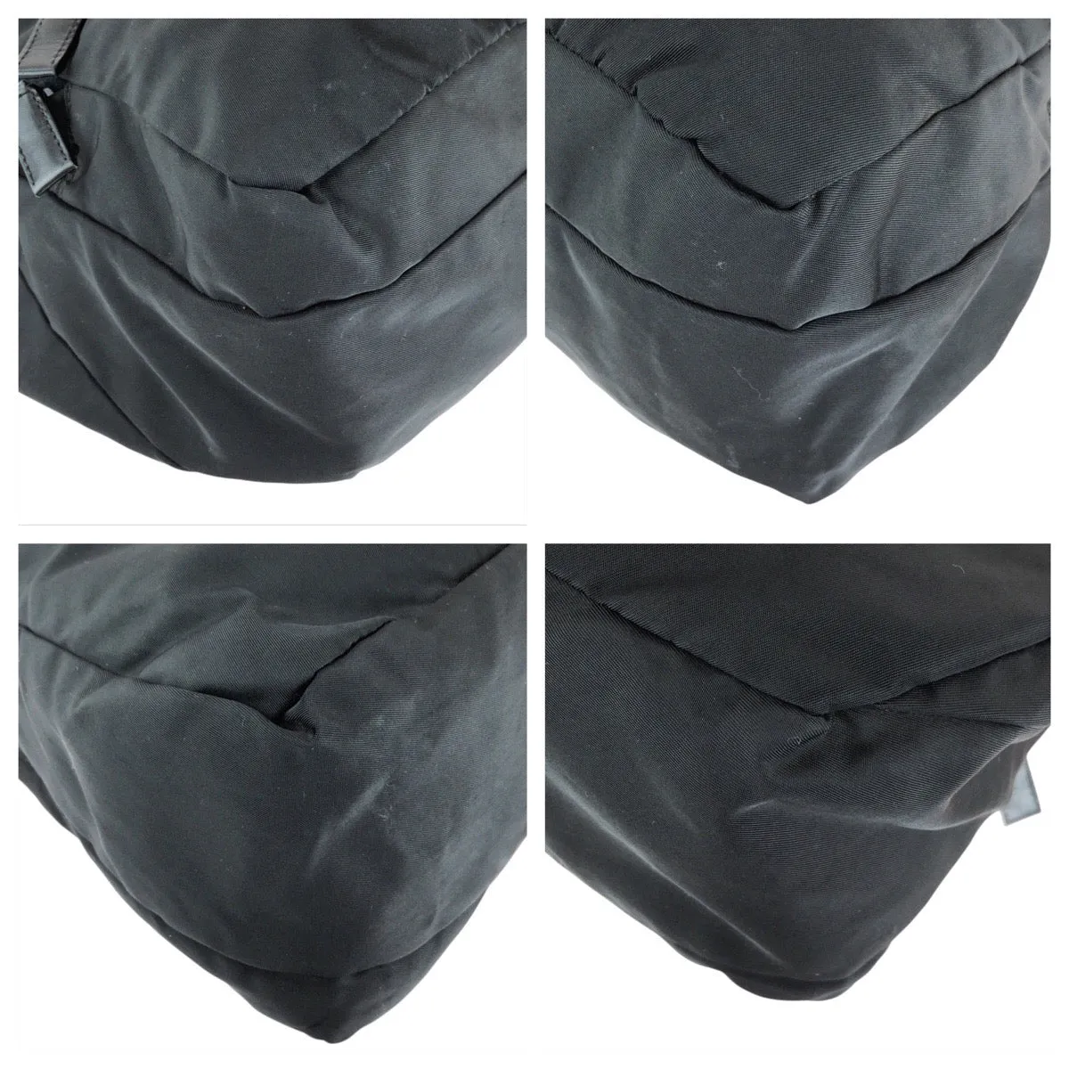 PRADA Shoulder Bag Nylon Black SilverMetal Shoulder Bag Messenger bag Test Triangle With logo Women Used