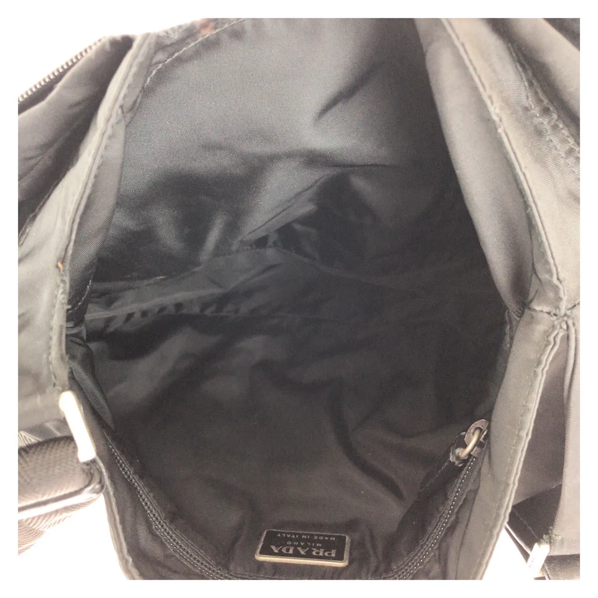 PRADA Shoulder Bag Nylon Black SilverMetal Shoulder Bag Messenger bag Test Triangle With logo Women Used
