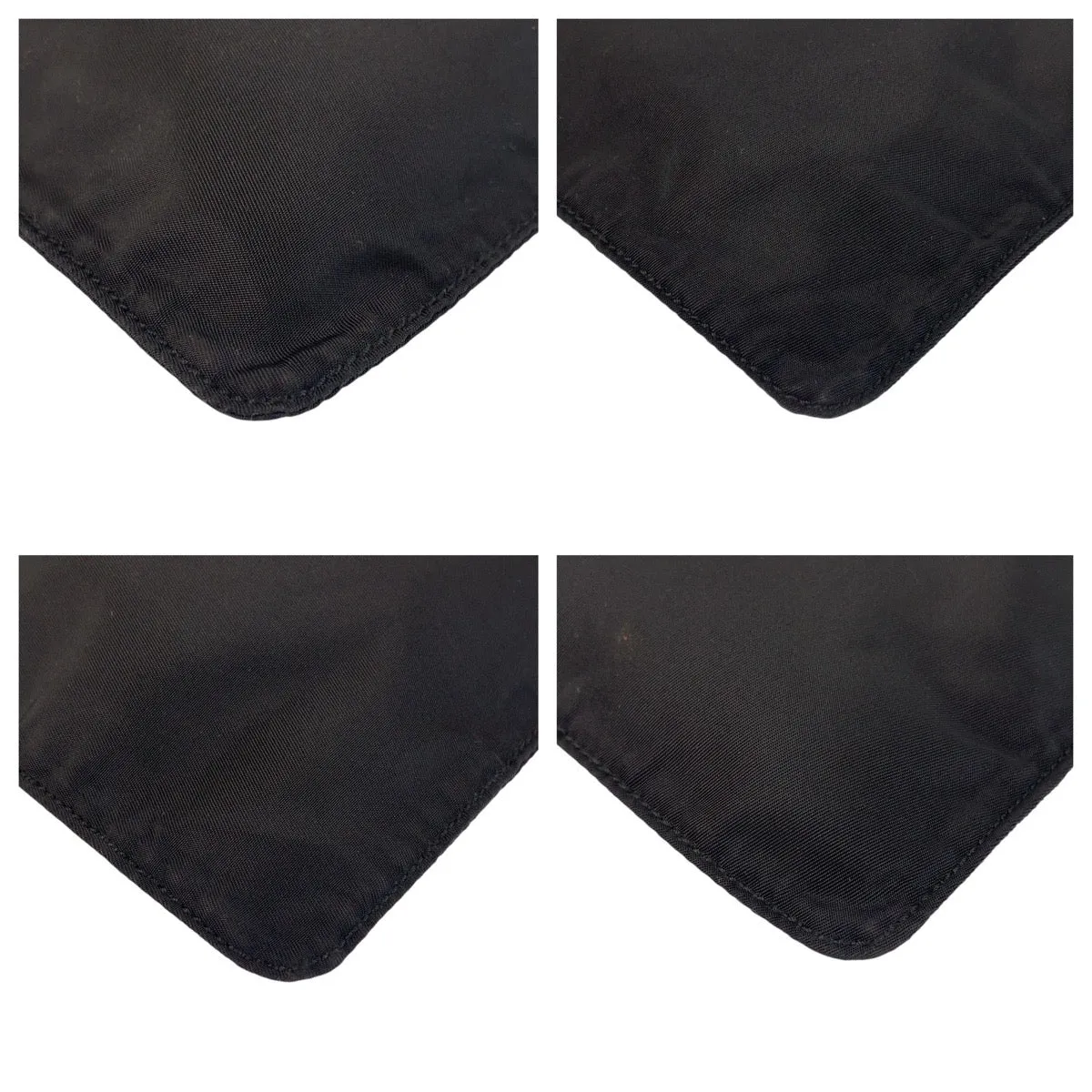 PRADA Shoulder Bag Nylon Black SilverMetal Shoulder Bag Test Triangle With logo Women Used
