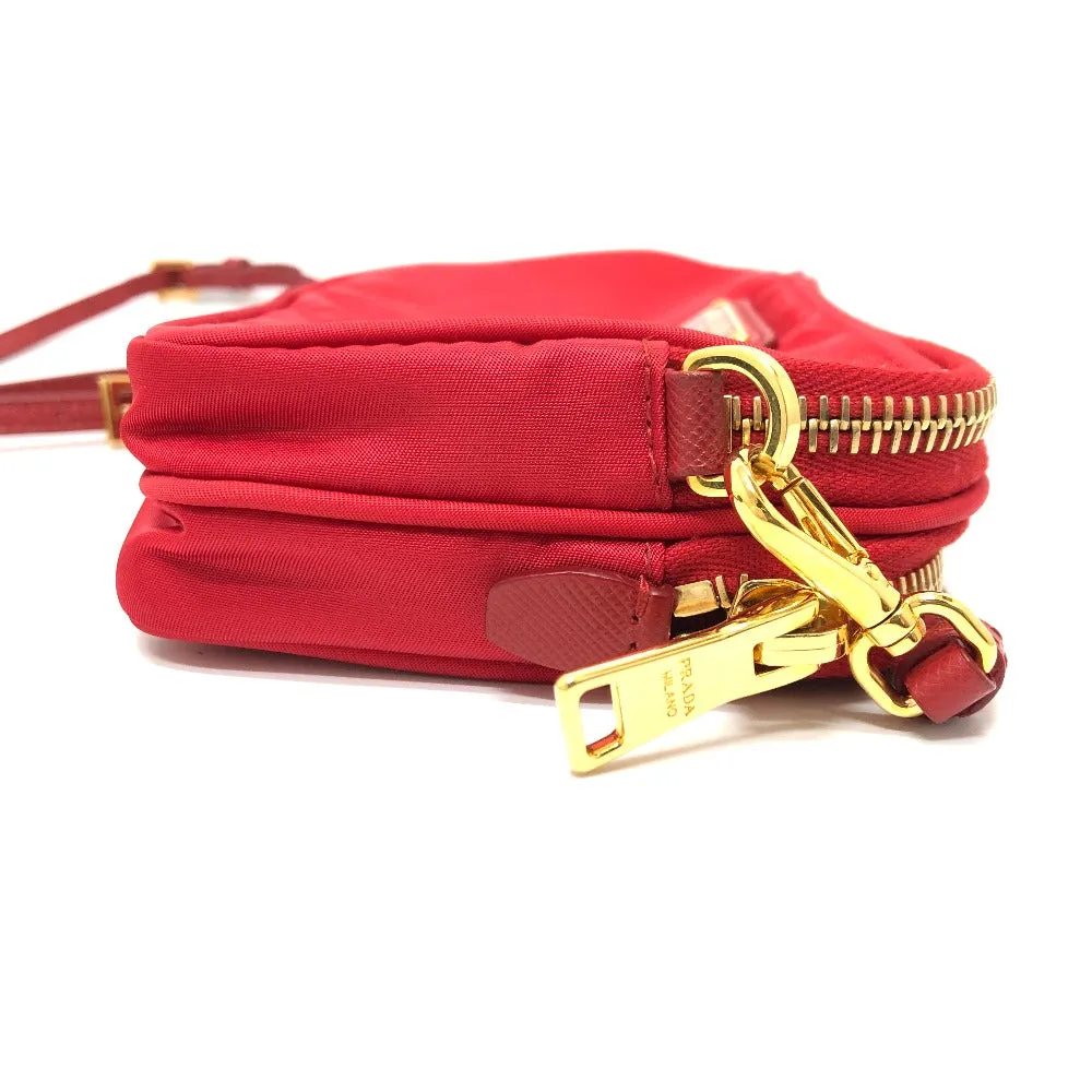 PRADA Shoulder Bag Nylon Red Triangle logo plate unisex(Unisex) Used