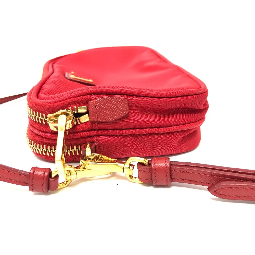 PRADA Shoulder Bag Nylon Red Triangle logo plate unisex(Unisex) Used