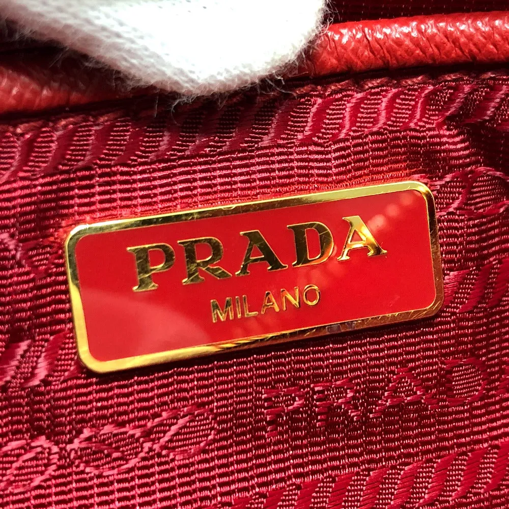 PRADA Shoulder Bag Nylon Red Triangle logo plate unisex(Unisex) Used