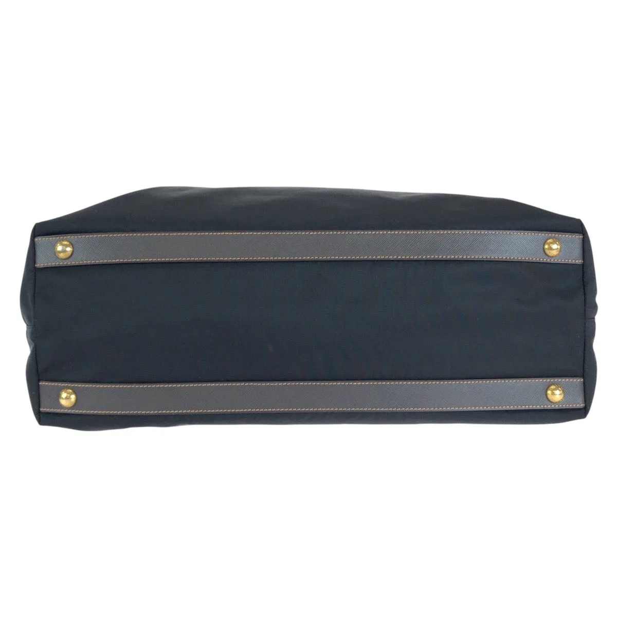 PRADA Tote Bag Nylon, Leather Black Gold Metal Tote Bag Shoulder Bag 2way Testo Saffiano mens Used