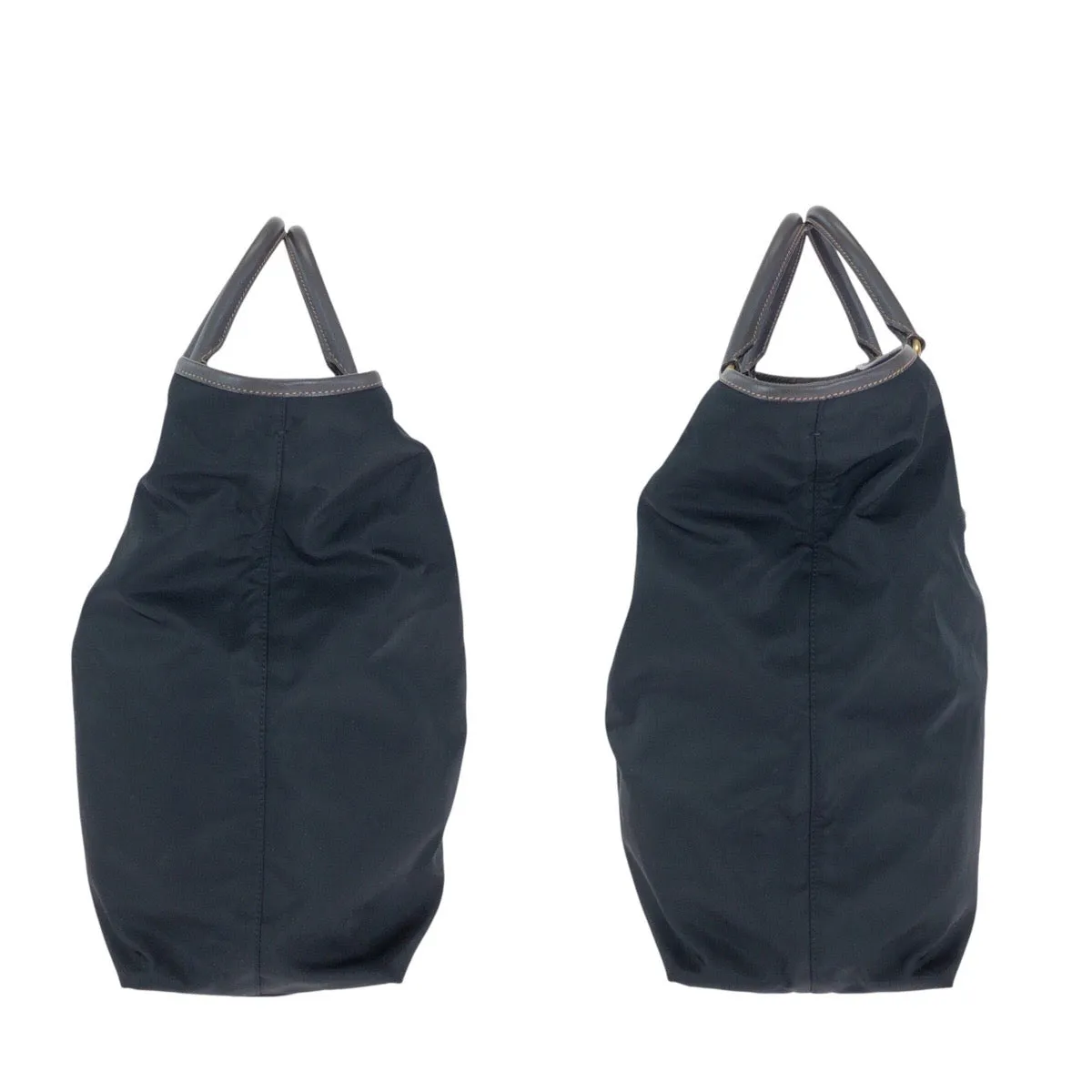 PRADA Tote Bag Nylon, Leather Black Gold Metal Tote Bag Shoulder Bag 2way Testo Saffiano mens Used