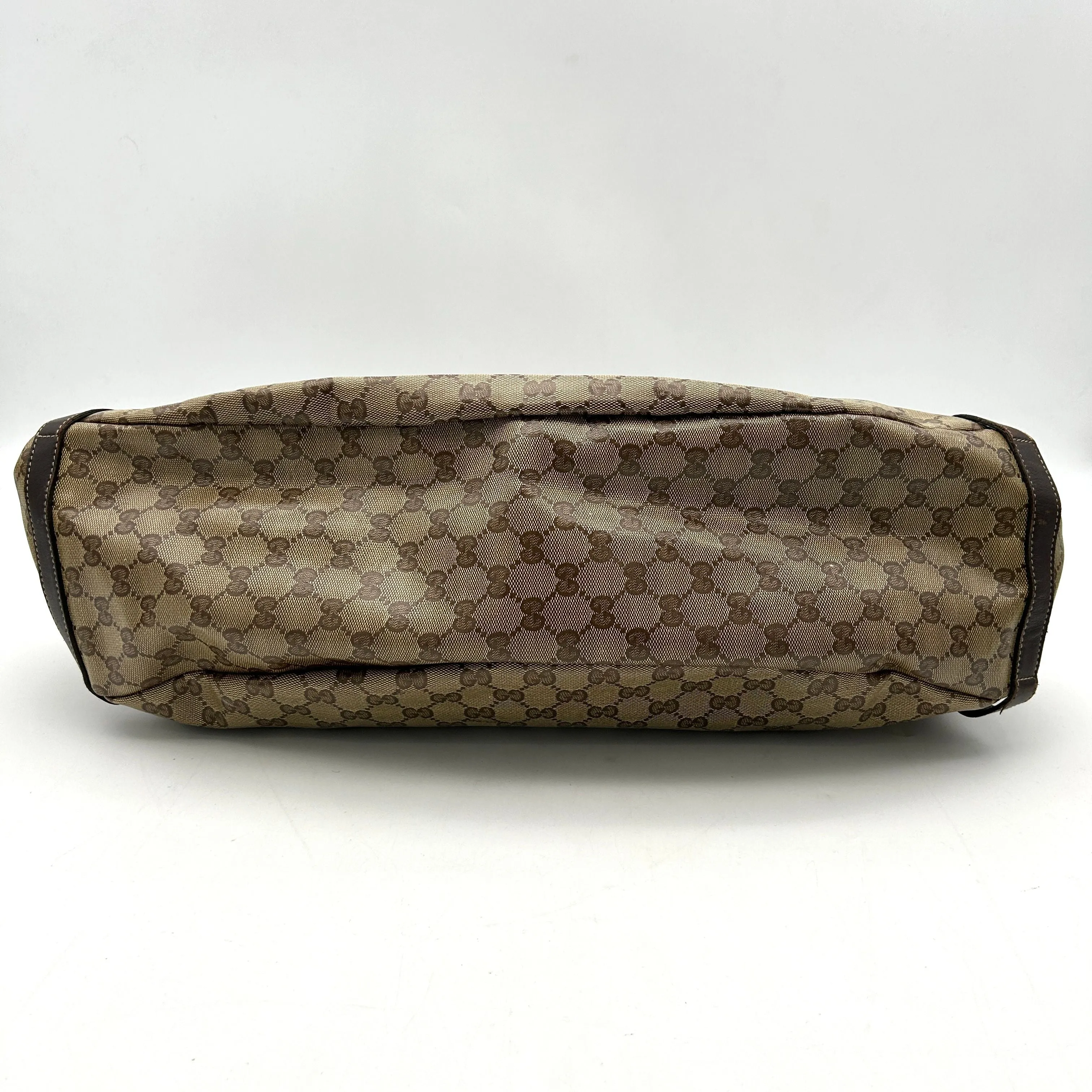 Pre-owned GUCCI Crystal Monogram Medium Abbey Shoulder Bag Dark Brown gu8813gs
