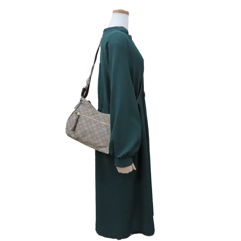 russet Shoulder Bag Nylon, Leather Brown Women Used