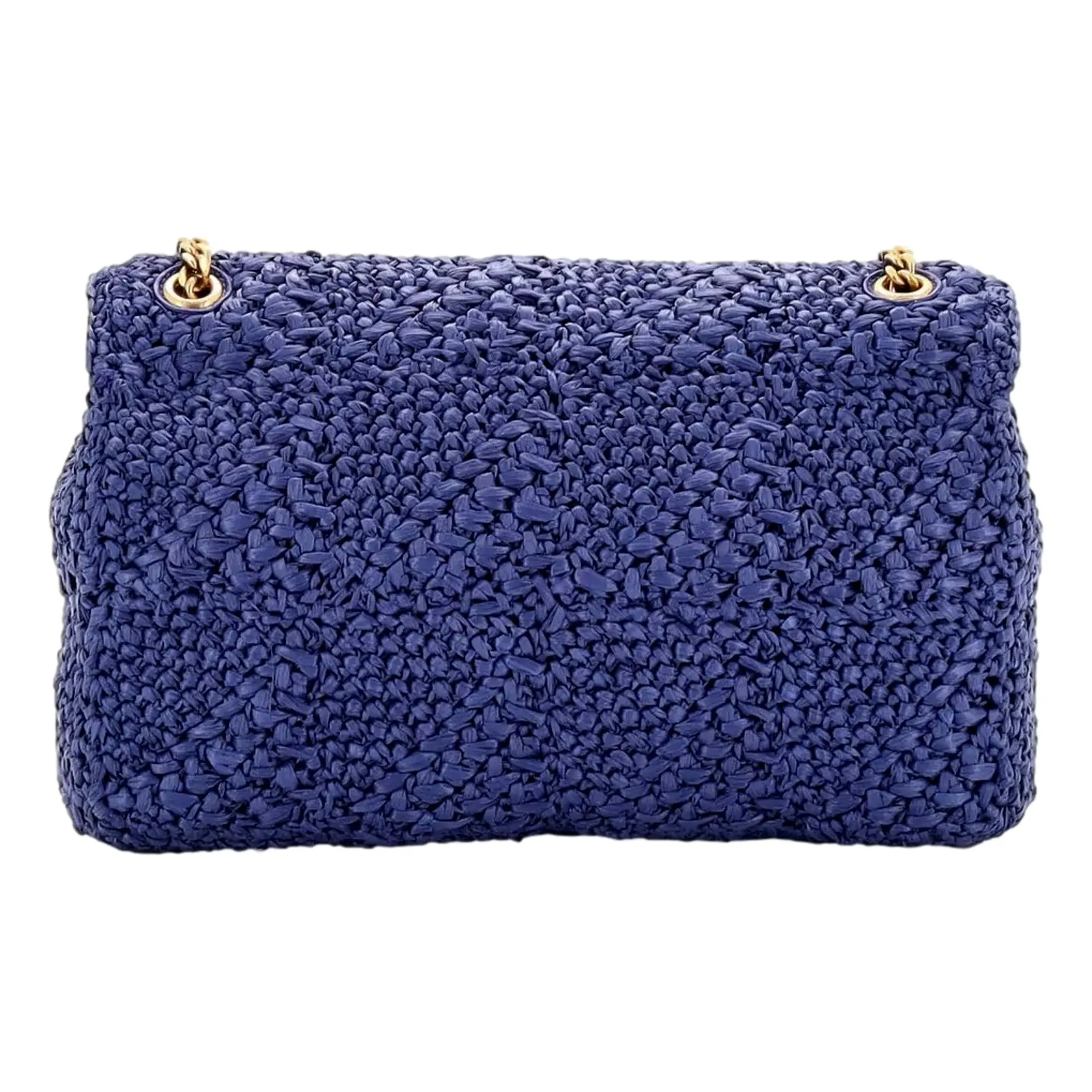 Saint Laurent Jamie Monogram Blue Raffia Shoulder Bag