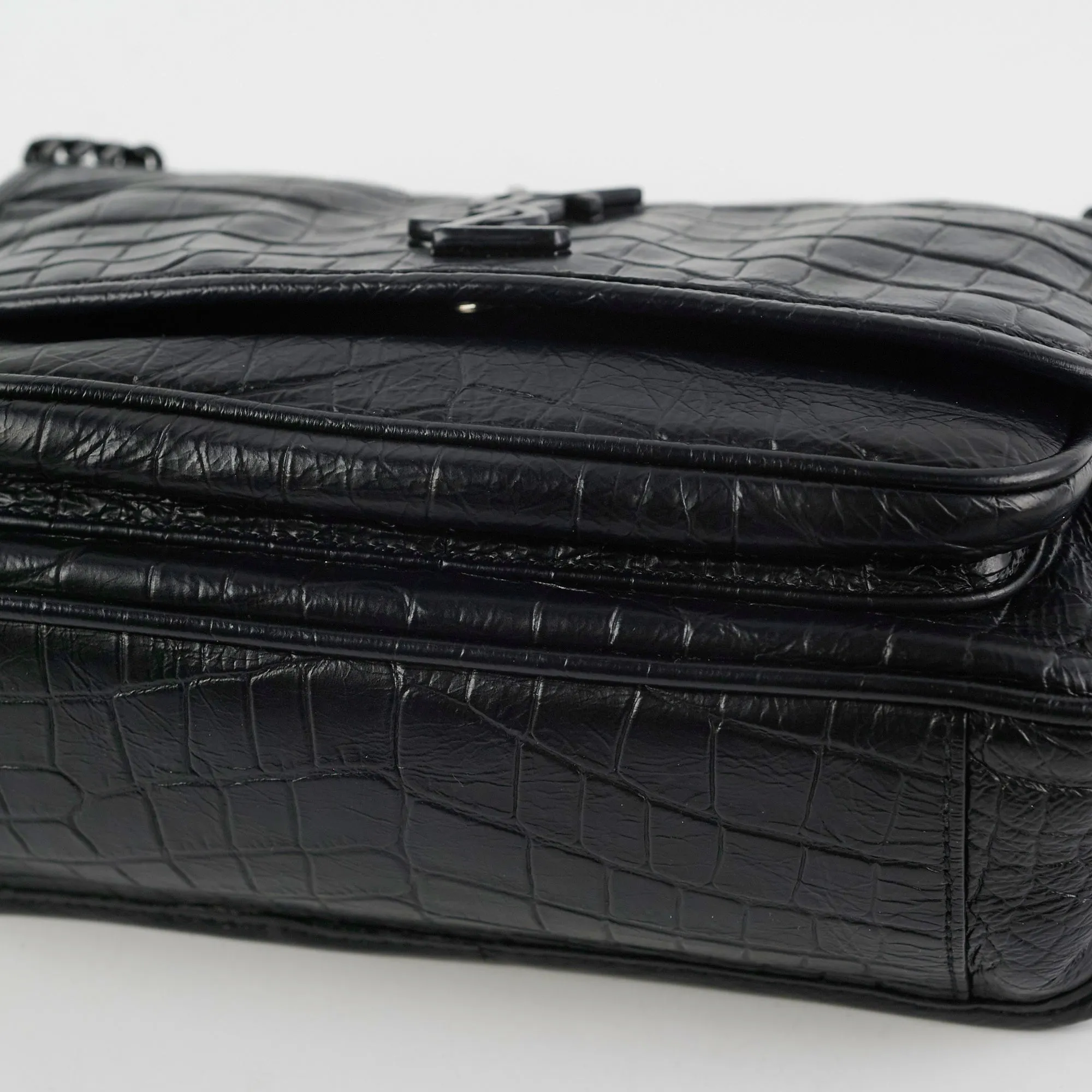 Saint Laurent Niki Baby Croc Embossed Shoulder Bag