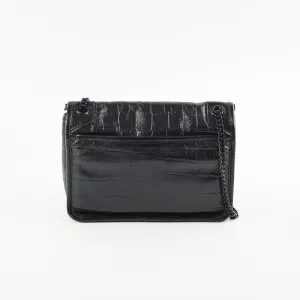 Saint Laurent Niki Baby Croc Embossed Shoulder Bag