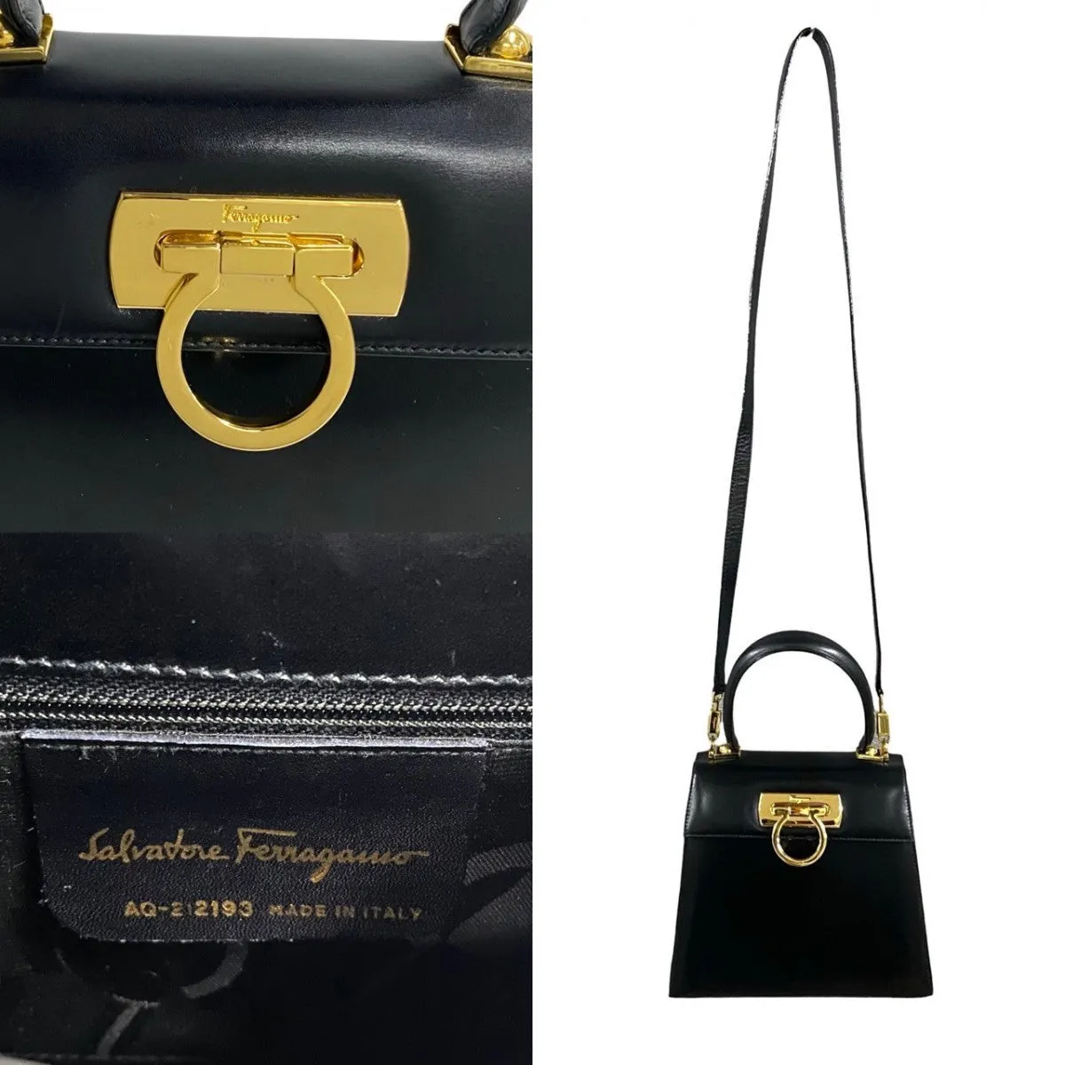 Salvatore Ferragamo Shoulder Bag Calfskin black