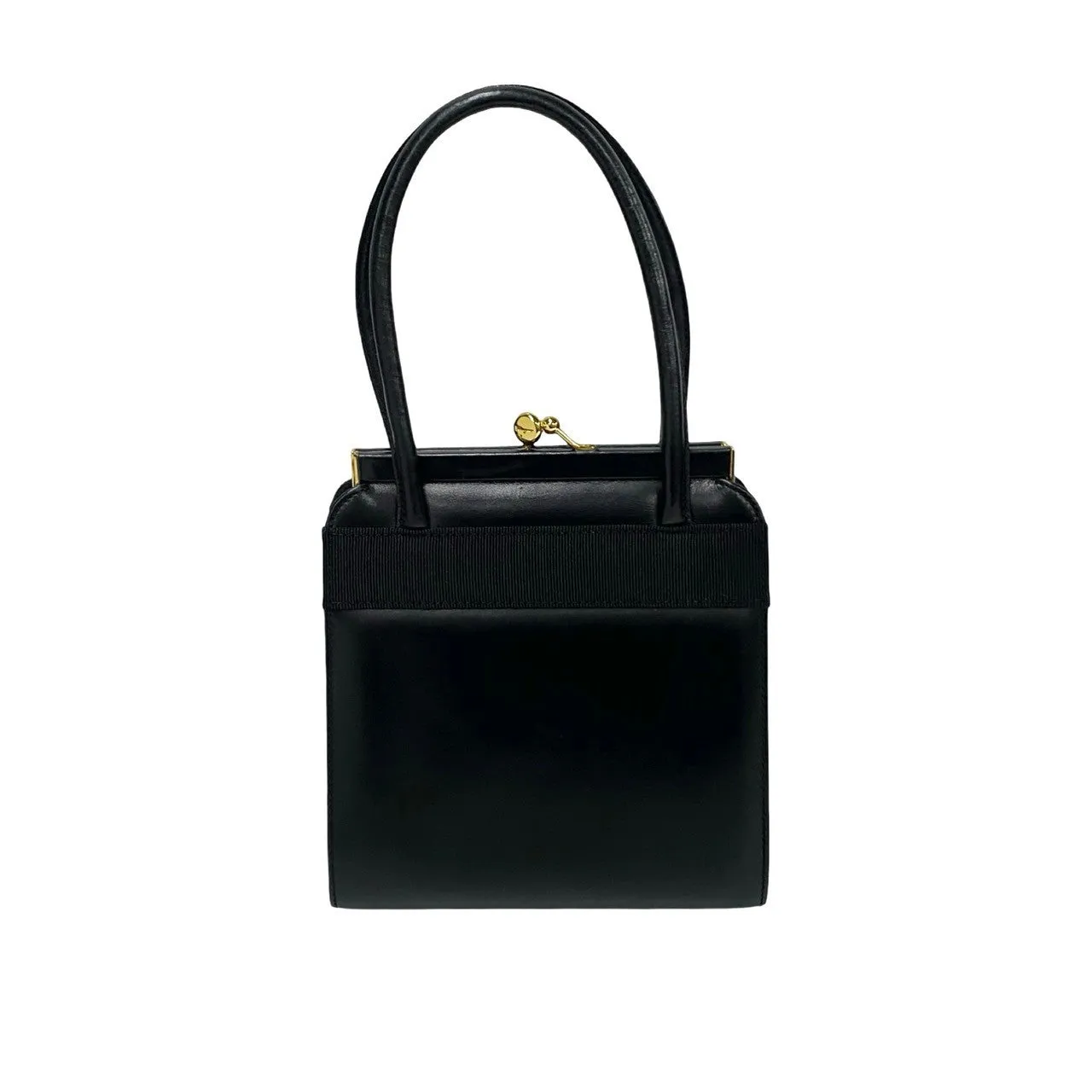 Salvatore Ferragamo Shoulder Bag leather black Vara ribbon Women Used