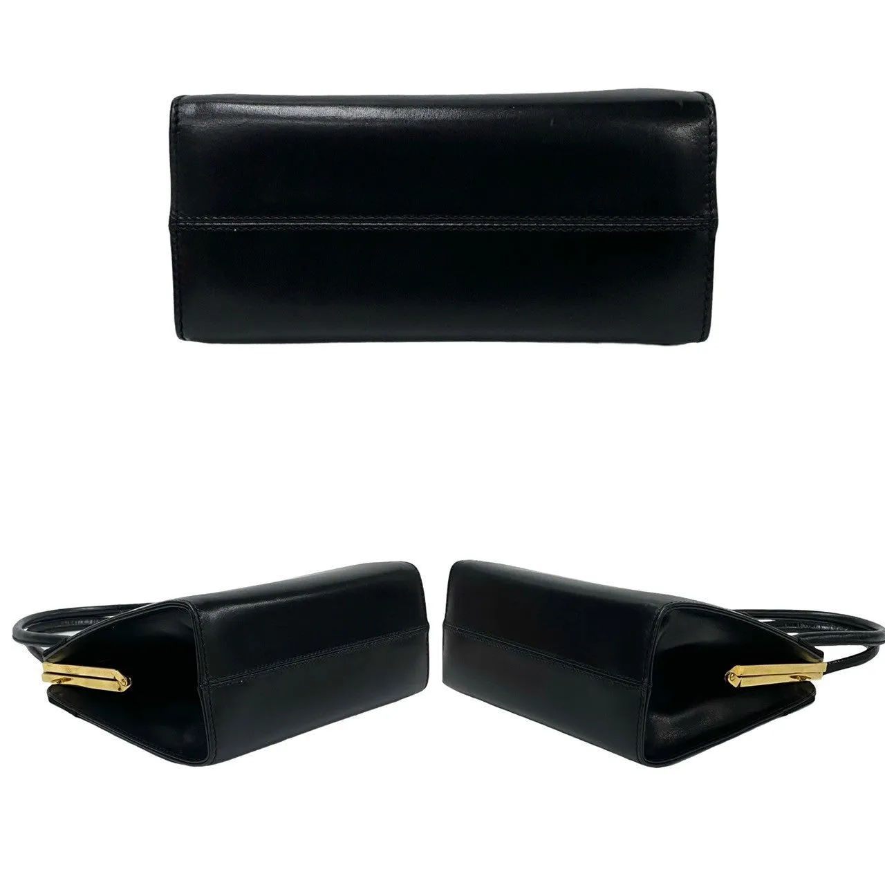Salvatore Ferragamo Shoulder Bag leather black Vara ribbon Women Used