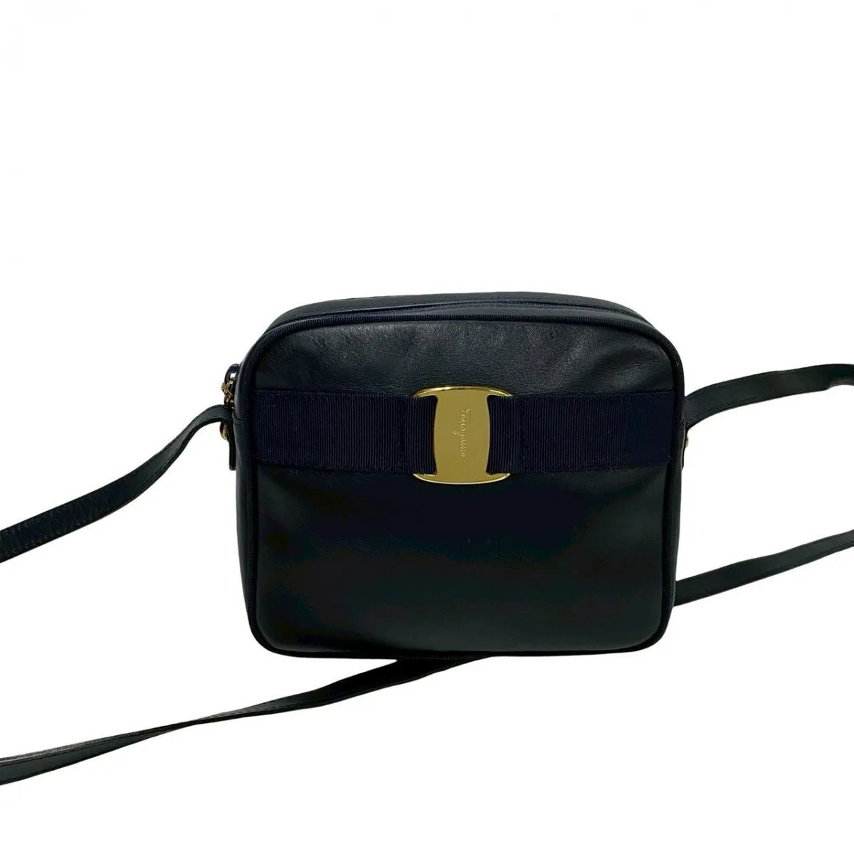 Salvatore Ferragamo Shoulder Bag leather Navy
