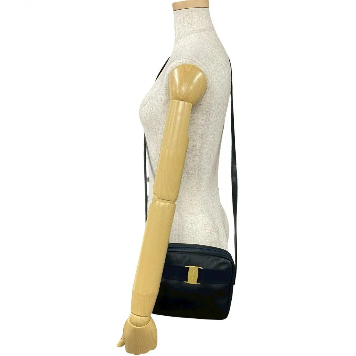 Salvatore Ferragamo Shoulder Bag leather Navy