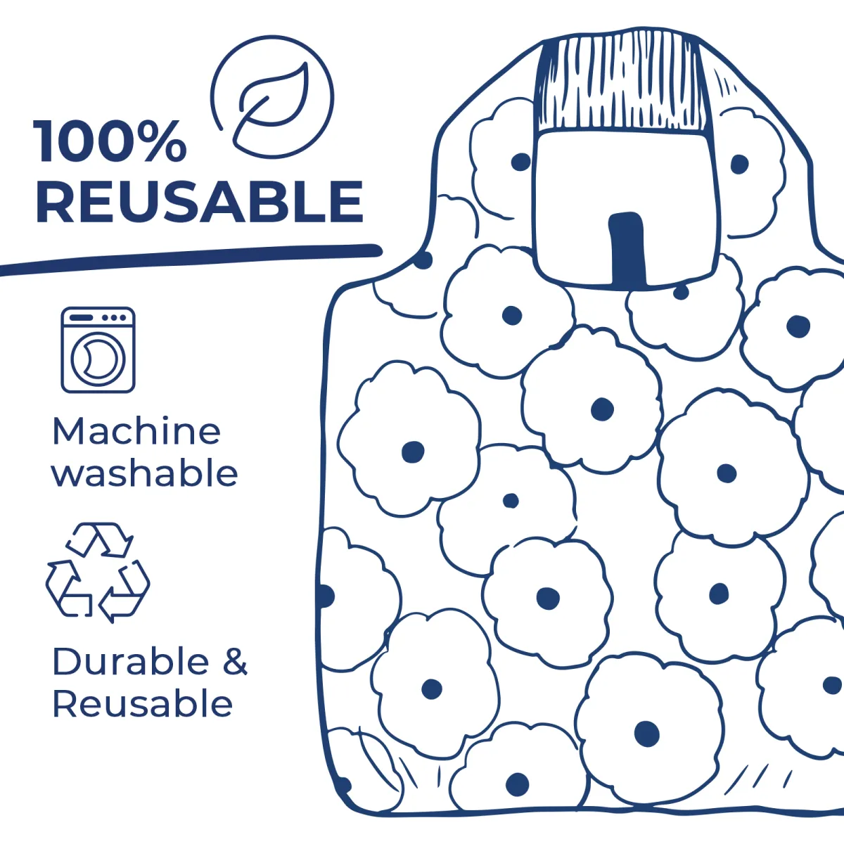 Save the Ocean Reusable Shopping Bag-Machine washable