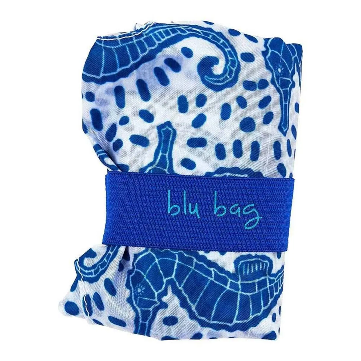 Seahorses blu Reusable Shopping Bag-Machine washable