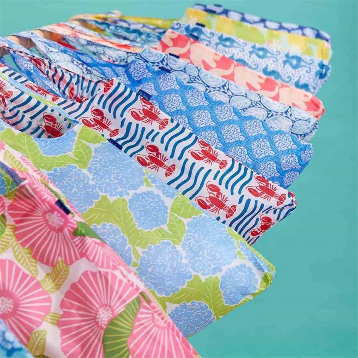 Seahorses blu Reusable Shopping Bag-Machine washable
