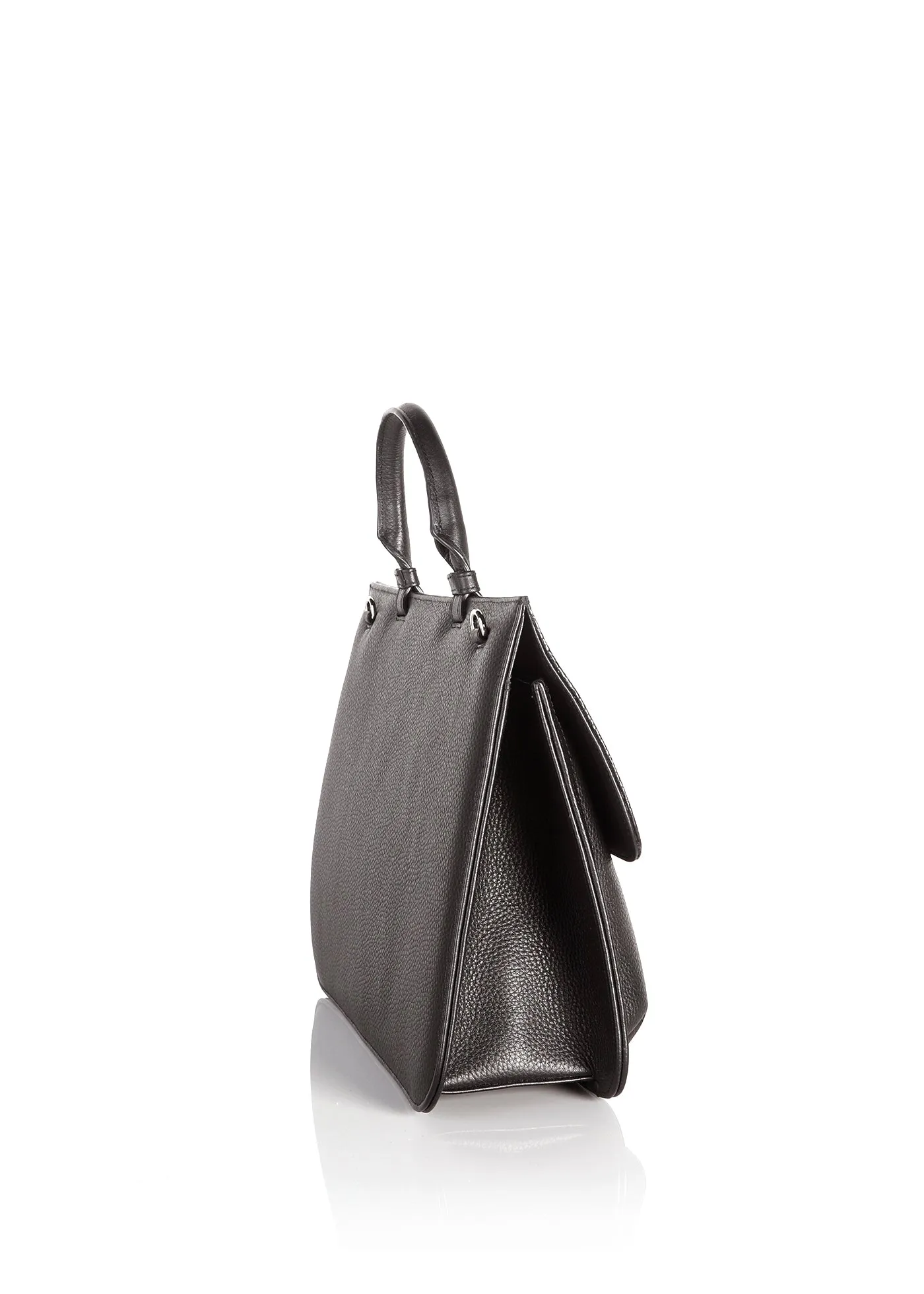 Sydney Convertible Satchel - Dark Brown Leather, Tiger Eye Grommet