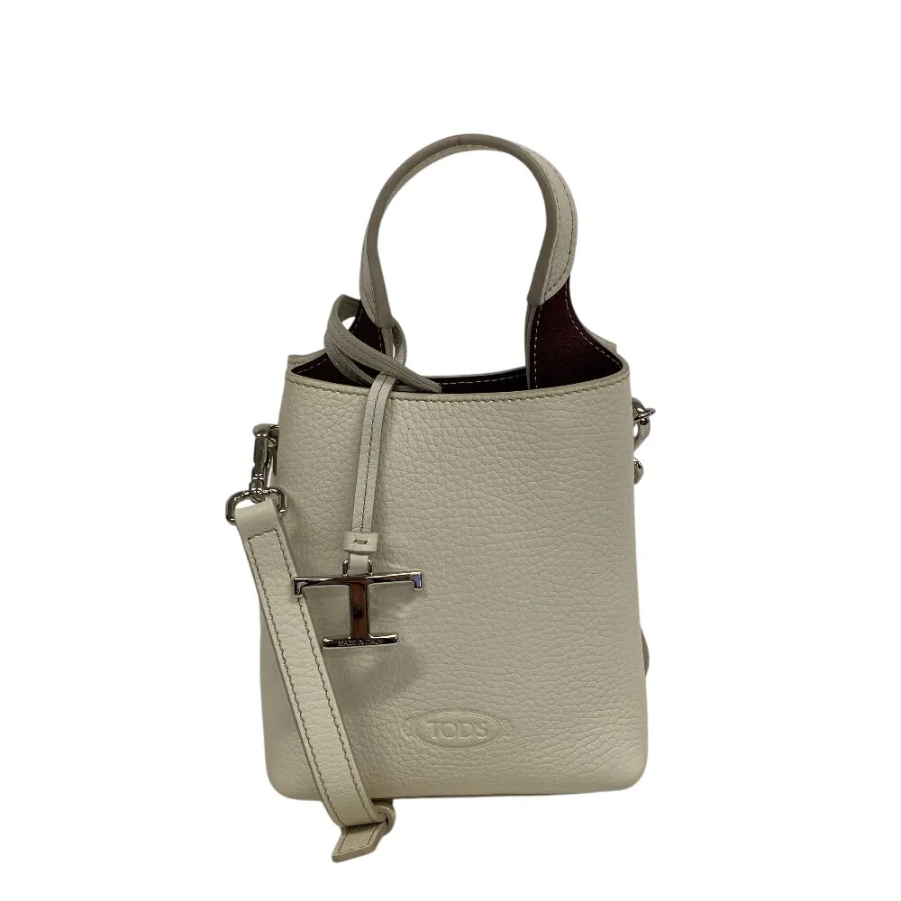 TOD'S Shoulder Bag XBWAPAA9100QNK9P09 leather cream Timeless Women Used