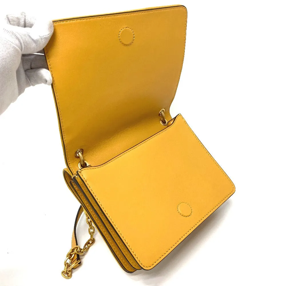 Tory Burch Shoulder Bag Lamb leather yellow logo Women Used