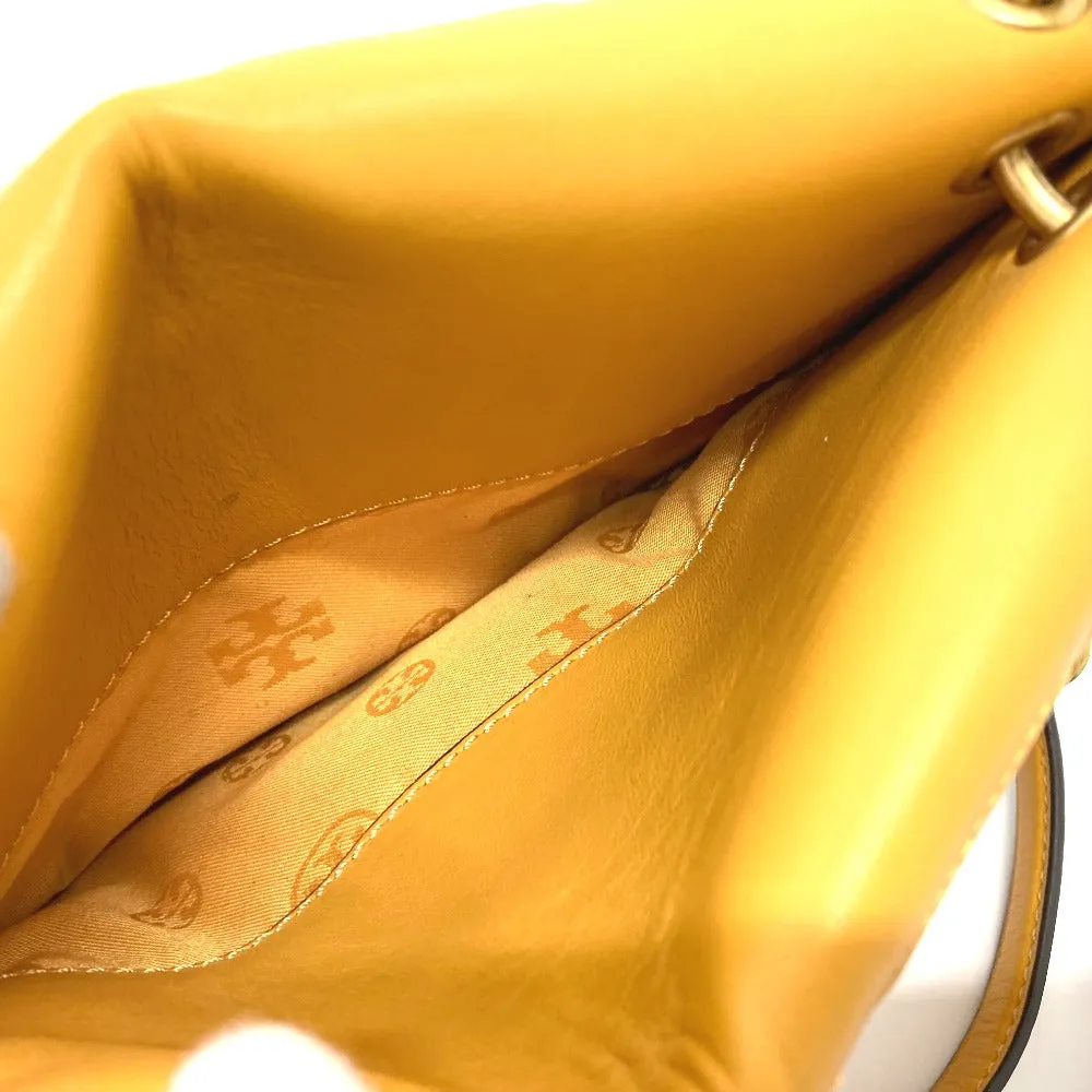 Tory Burch Shoulder Bag Lamb leather yellow logo Women Used