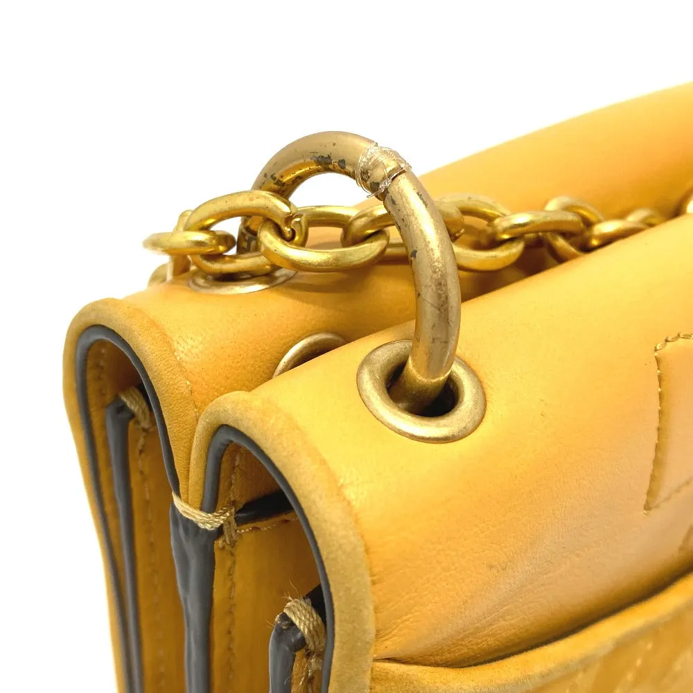 Tory Burch Shoulder Bag Lamb leather yellow logo Women Used