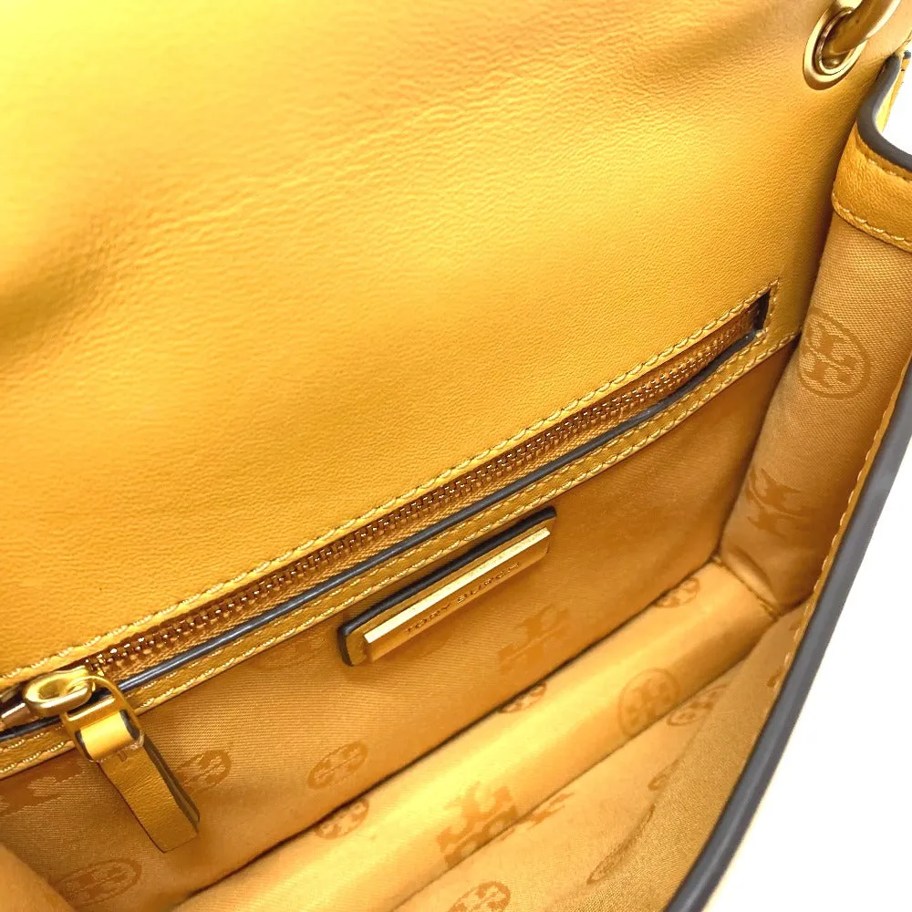 Tory Burch Shoulder Bag Lamb leather yellow logo Women Used