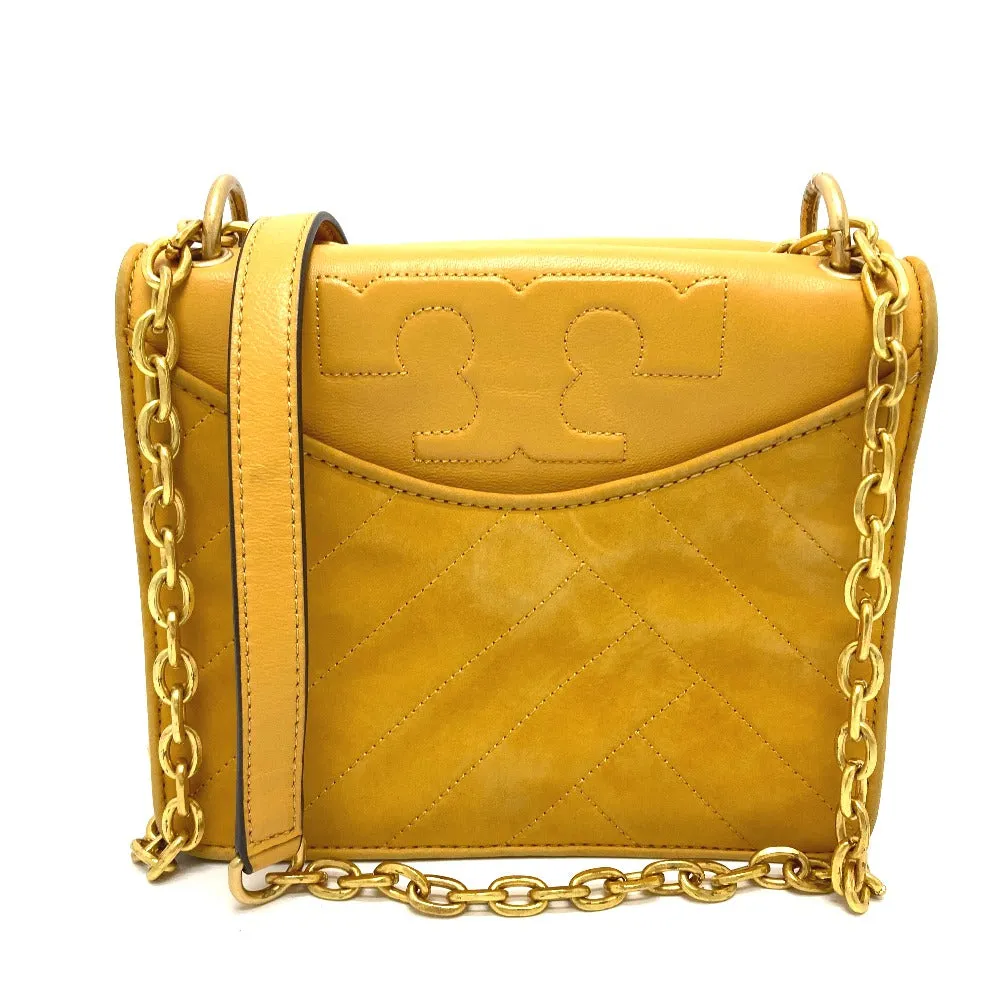 Tory Burch Shoulder Bag Lamb leather yellow logo Women Used