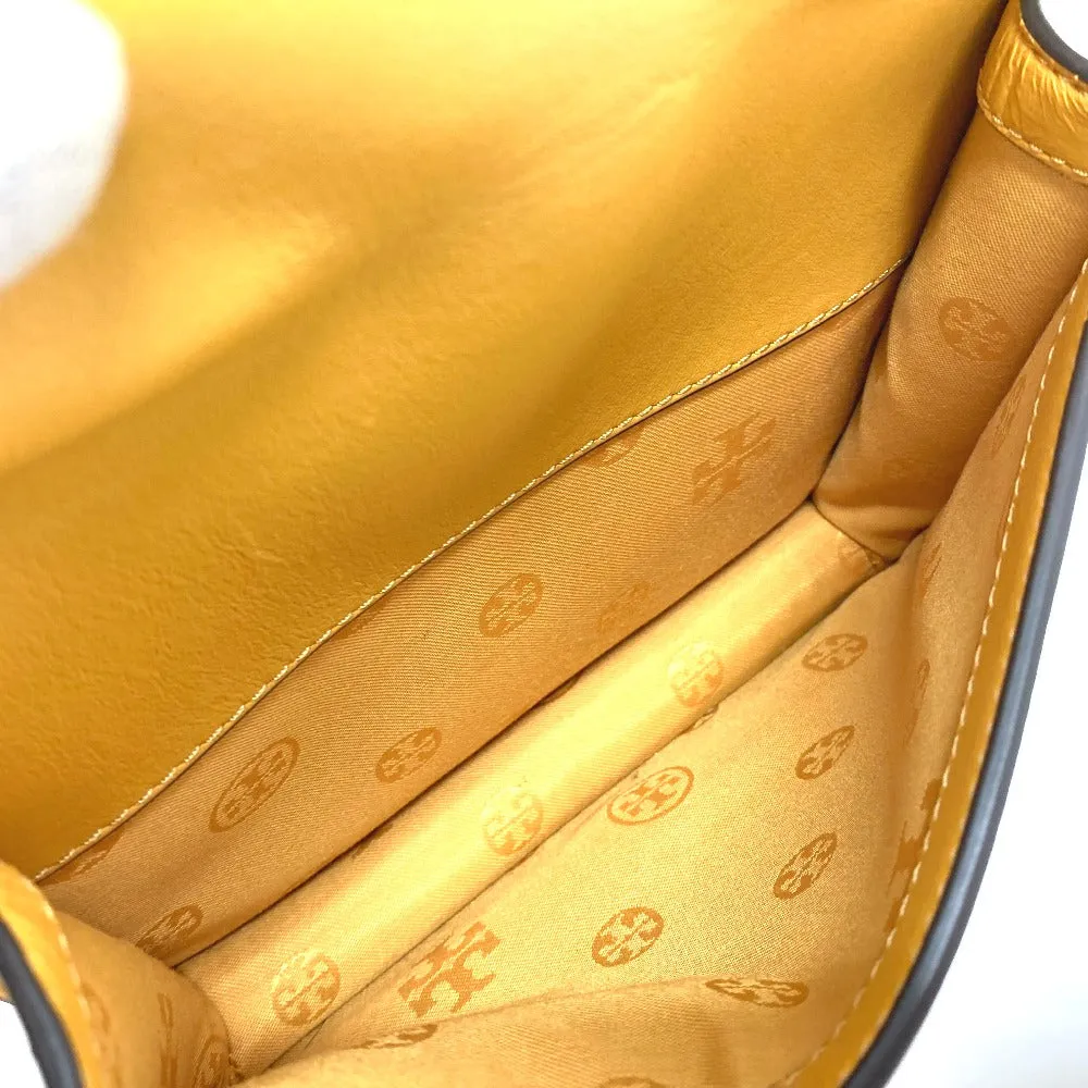 Tory Burch Shoulder Bag Lamb leather yellow logo Women Used