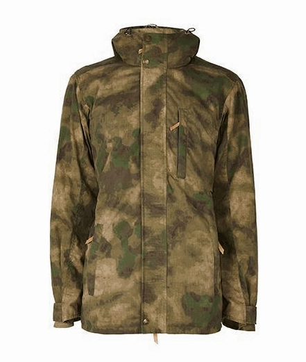 Troy Mens Wax Jacket - Khaki and Camo