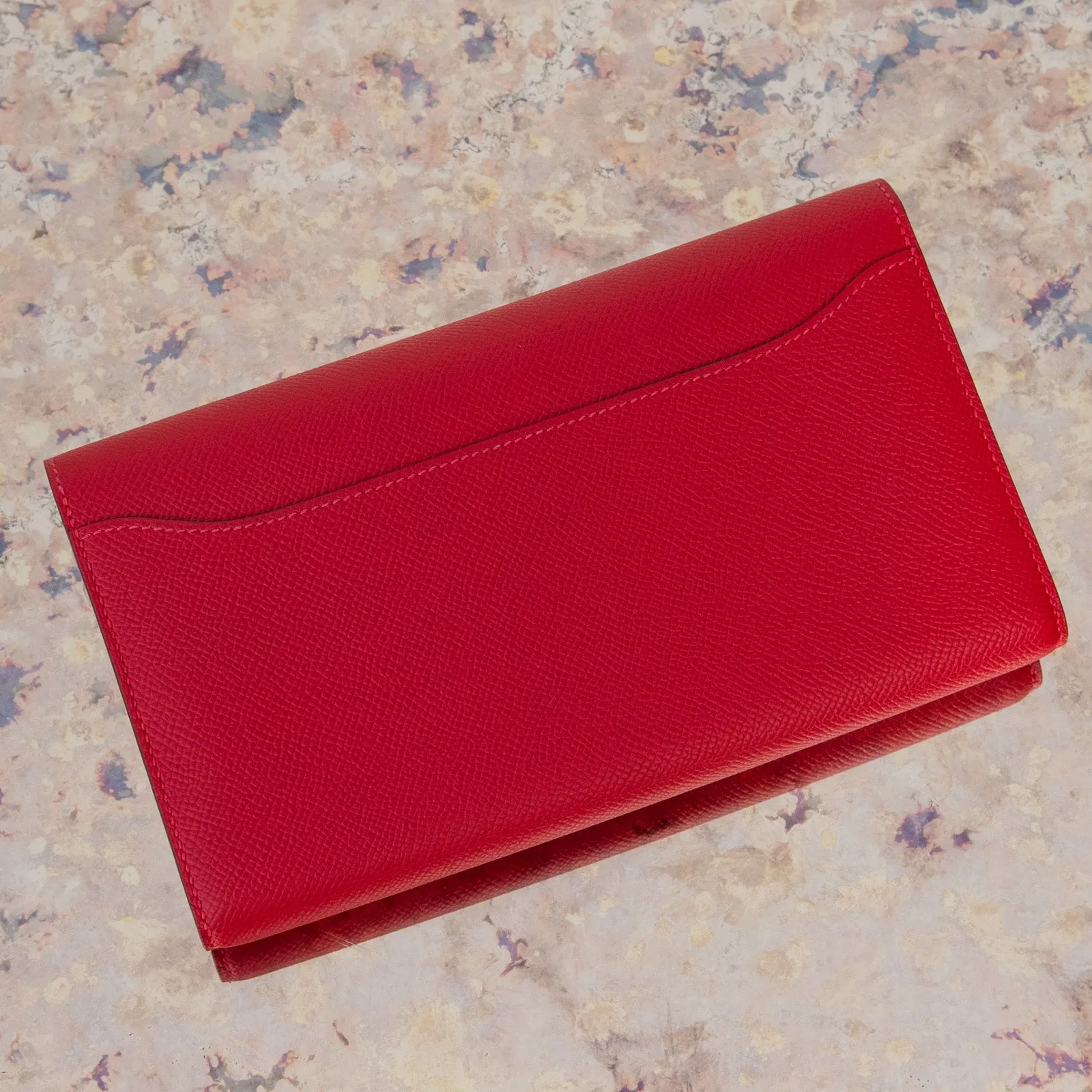 **UNUSED** Hermes Red  Constance Long Wallet Clutch