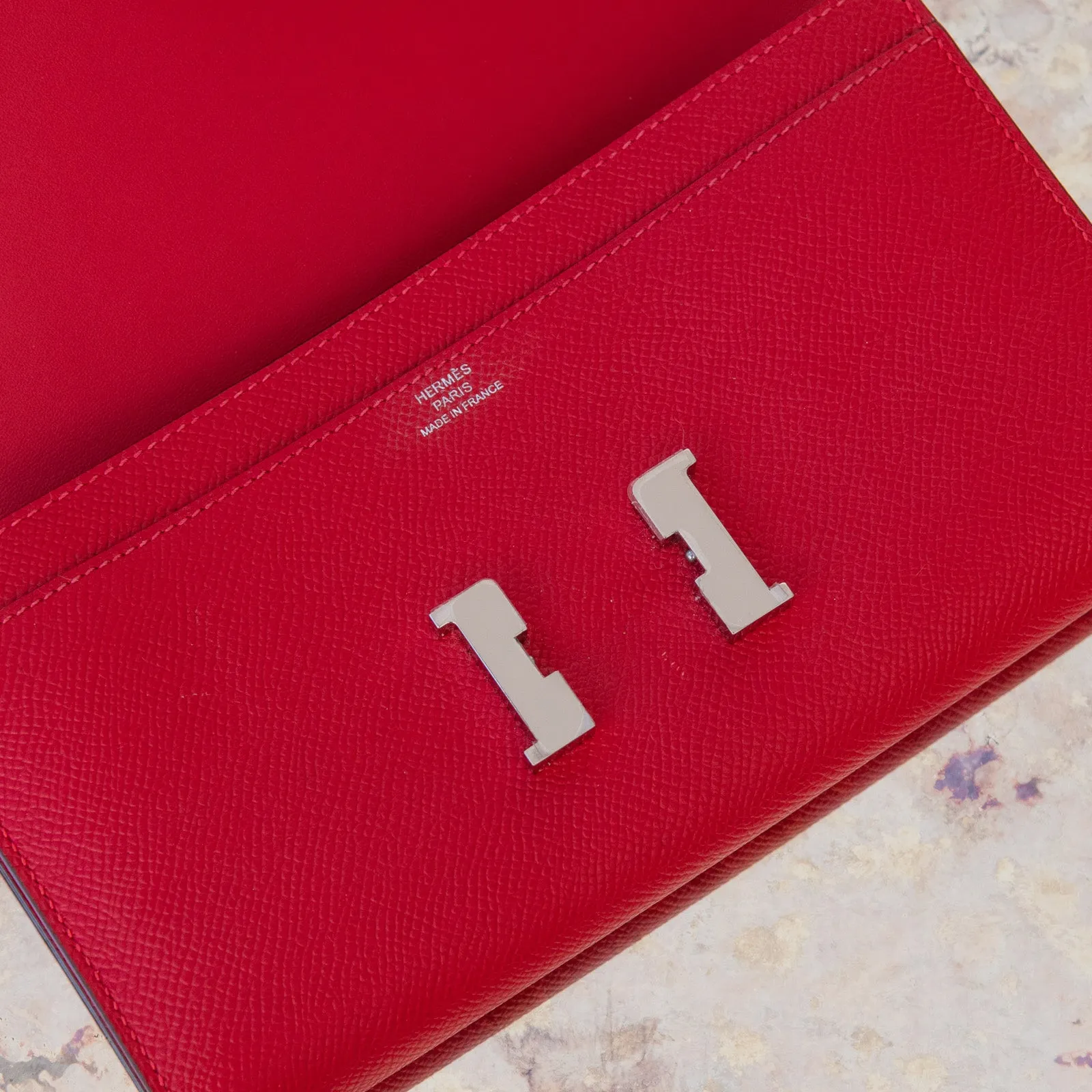 **UNUSED** Hermes Red  Constance Long Wallet Clutch