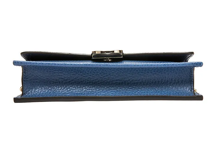 (WMNS) GUCCI Logo Double G Leather WOC Chain Shoulder Messenger Bag Blue Classic 510314-CAO0G-4231